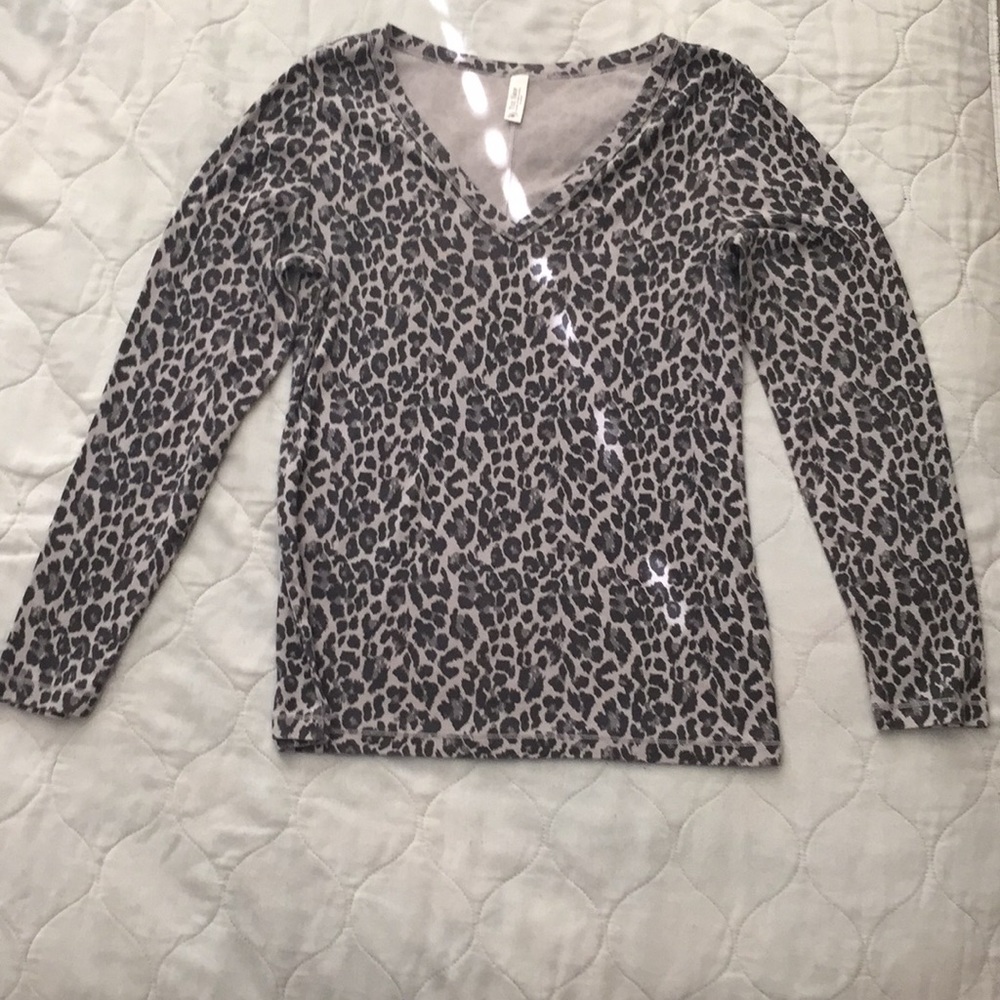Leopard print shirt.